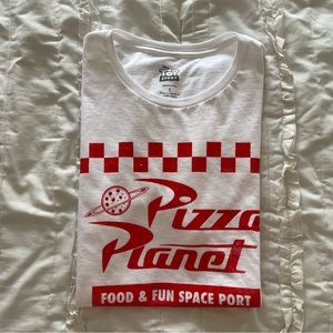 Toy Story Pizza Planet tee 🍕🪐 NWOT unisex size small. Rhinestones added by me